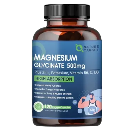 NATURE TARGET Magnesium Glycinate 500mg Clelated - 120 Caps