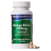 Simplysupplements Ginkgo Biloba Tablets 1,500mg 360 Tablets
