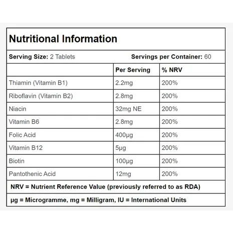 Simplysupplements Vitamin B Complex Tablets 120 Tablets