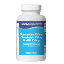 Simplysupplements Glucosamine 500mg, Chondroitin 100mg & MSM 100mg Tablets