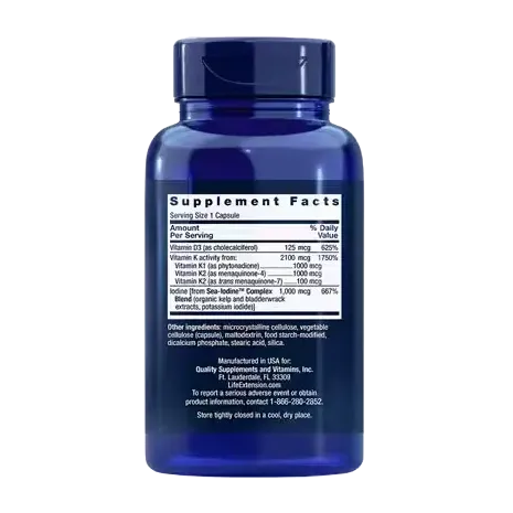 Life Extension Vitamins D and K with Sea-Iodine - 60 caps