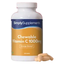 Simplysupplements Chewable Vitamin C Tablets 1,000mg Orange Flavour 360 Tablets (180+180)