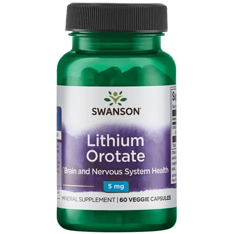 Swanson Lithium Orotate, 5mg - 60 vcaps