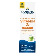 Nordic Naturals Plant-Based Vitamin D3 Liquid, 1000 IU Apple - 30 ml.
