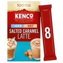 Kenco Salted Caramel Iced Hot Latte Instant Coffee 8 Sachets