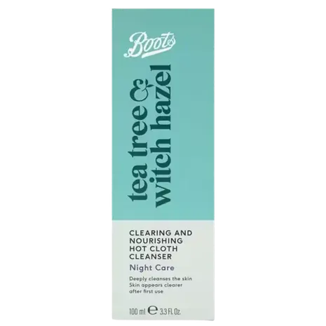Boots Tea Tree & Witch Hazel Clearing & Nourishing Hot Cloth Cleanser 100ml