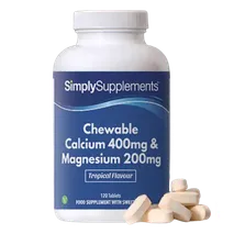 Simplysupplements Chewable Calcium & Magnesium Tablets 120 Tablets