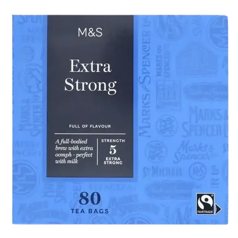 M&S Fairtrade Extra Strong Tea Bags 80 per pack