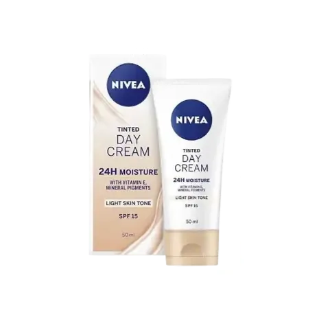 NIVEA 24H Moisture Tinted Day Cream with Vitamin E Light Skin Tone SPF15 50ml