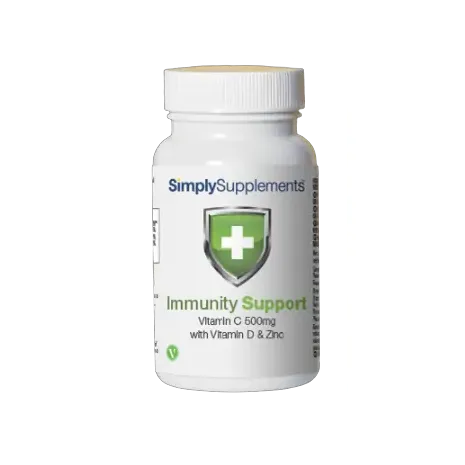 Simplysupplements Immune Support with Vitamin C, Vitamin D & Zinc 60 Capsules