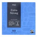 M&S Fairtrade Extra Strong Tea Bags 80 per pack