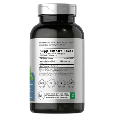 Horbäach NAC N-Acetyl Cysteine Supplement 1200mg - 250 Capsules