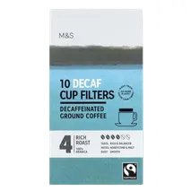 M&S Fairtrade Decaf One Cup Coffee Filters 10 per pack