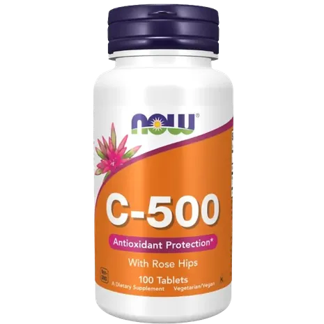 Now Foods Vitamin C-500 with Rose Hips - 100 tablets