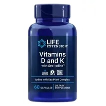 Life Extension Vitamins D and K with Sea-Iodine - 60 caps