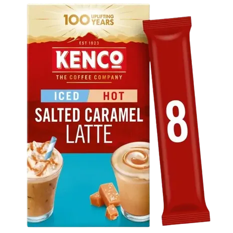 Kenco Salted Caramel Iced Hot Latte Instant Coffee 8 Sachets